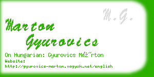 marton gyurovics business card